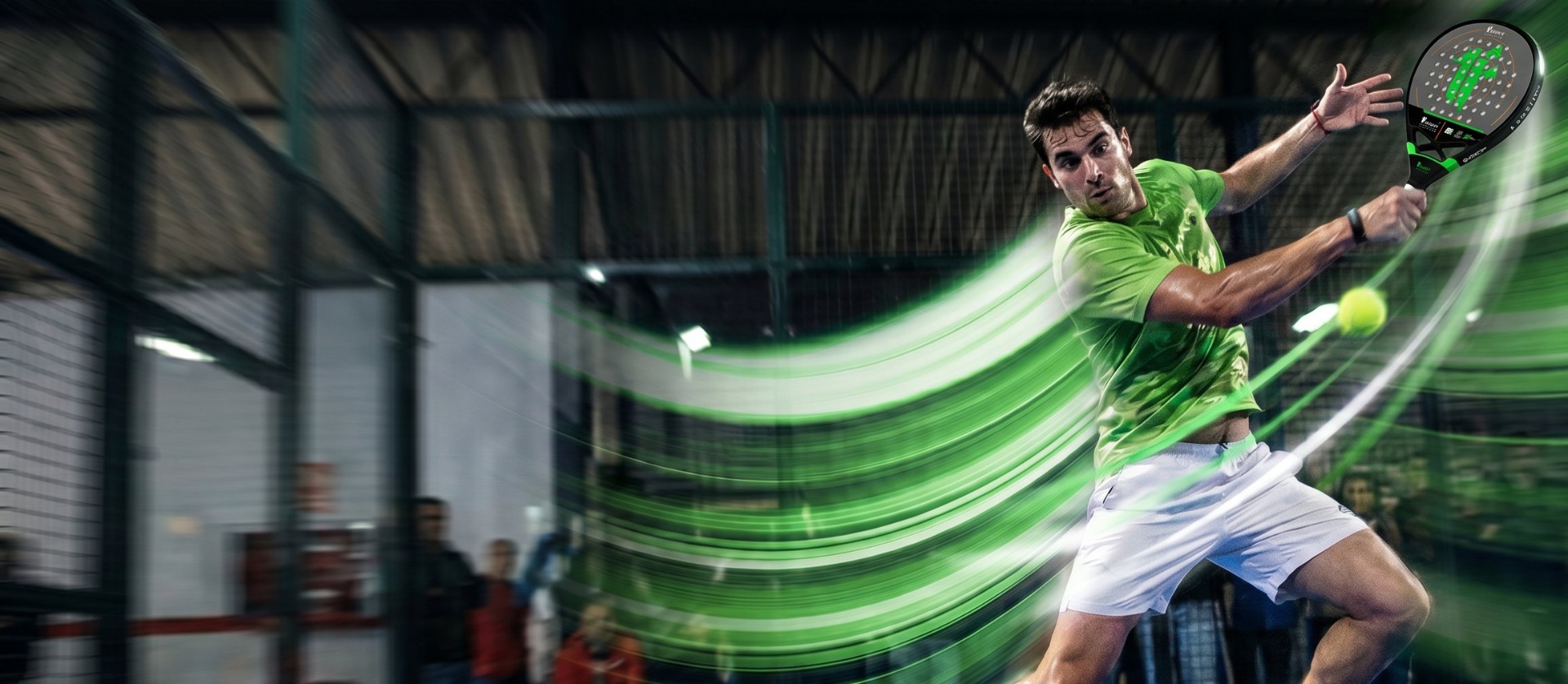 Player striking a Fierce paddle mid-action